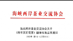 关于《陈年茉莉花茶》团体标准立项通知